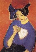 Alexei Jawlensky Woman with a Fan oil painting picture wholesale